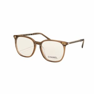 CHANEL square frame glasses tawny color size 53口19-145